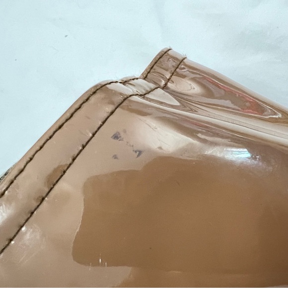 Tory Burch Elegant Snake print Tan Brown Patent Leather Canvas Shoulder Bag - Picture 9 of 14